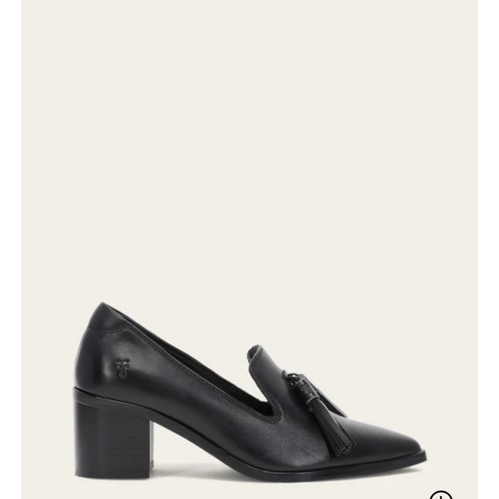 Frye Black Leather Loafers with Tassels